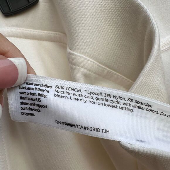 Eileen Fisher $218 Cargo Ankle Lantern Pant in Ivory Flex Ponte Stretch Pant XL - Picture 8 of 9